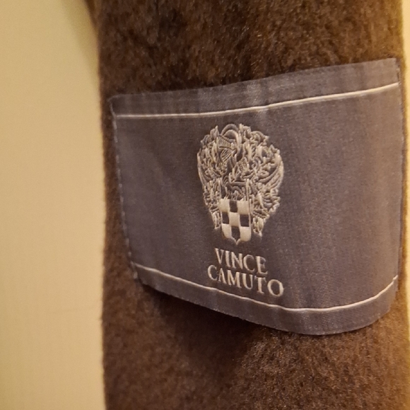 Luxurious Brown Faux Fur Collar Coat Vince Camuto OLIVE NWT M - Picture 3 of 14